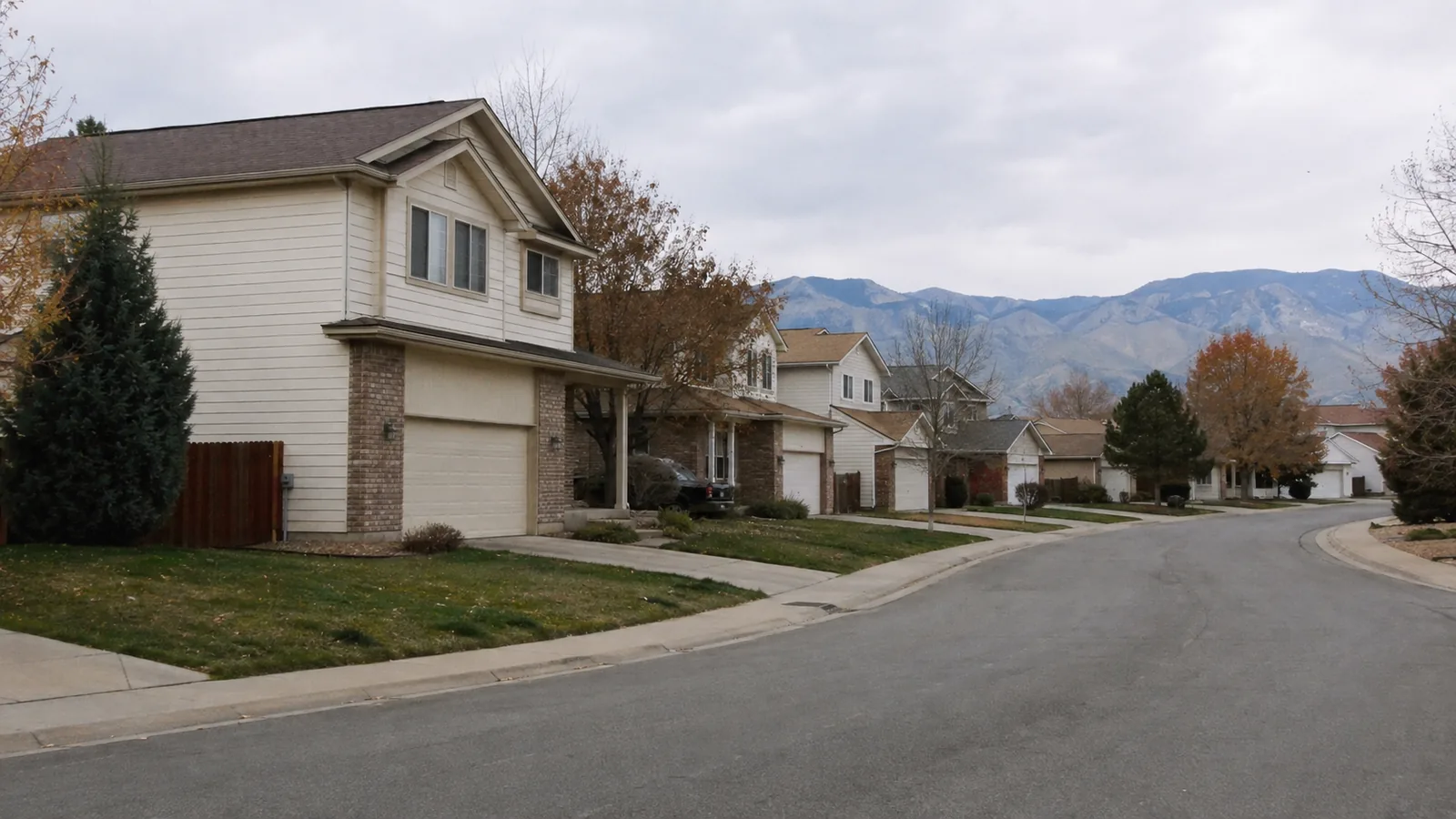 Late 1980s two storey houses on a residential street in Westminster, CO